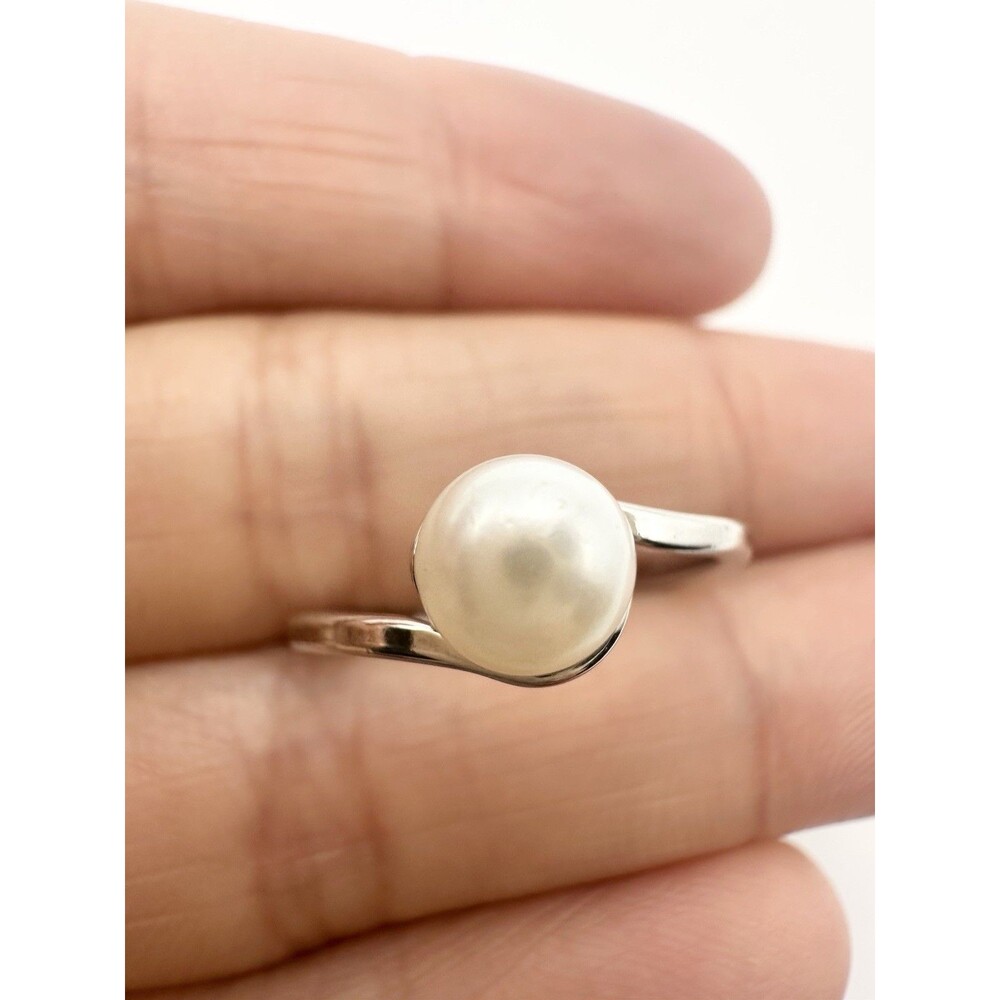 Vintage Avon Sterling Silver Natural Pearl Ring Size 4.5
